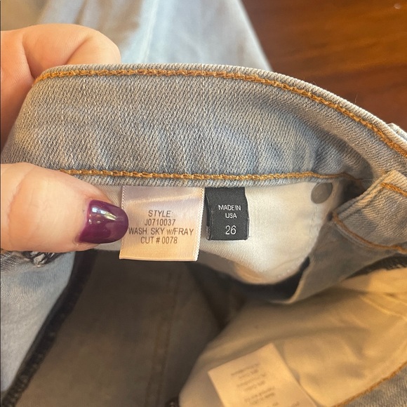 Veronica Beard Jackie 10” In Sky with Fray Straight Leg Jeans Size 26 - Picture 11 of 14